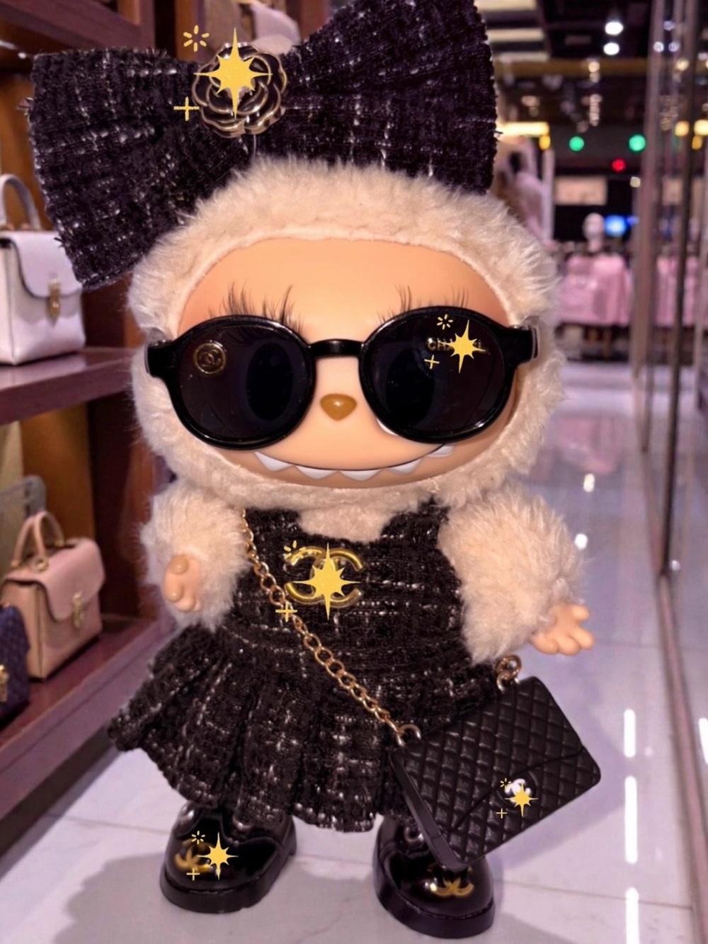 Black Luxury Coquette Labubu Outfit Labubu outfit